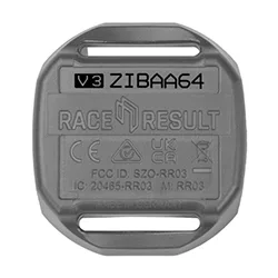 橙色 RACE RESULT MotorKart V3 应答器,侧面贴有 CHIP 标签